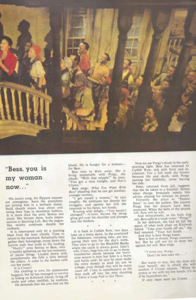 Newspaper Article about Porgy & Bess